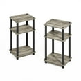 thumbnail image 3 of Furinno Turn-N-Tube Easy Assembly Stackable Standing Shelf, French Oak/Black, 3 of 7