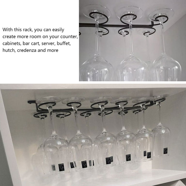 US Fast Shipping Wine Glass Rack Under Cabinet Stemware Wine Glass Holder  Glasses Storage Hanger best Gift for Housewarming home Decor 