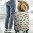 thumbnail image 2 of White Cartoon Colorful Dinosaurs Pattern Luggage Cover Fashion Suitcase Cover Baggage Covers Fit 25-28 Inch Luggage (Go Travel), 2 of 5