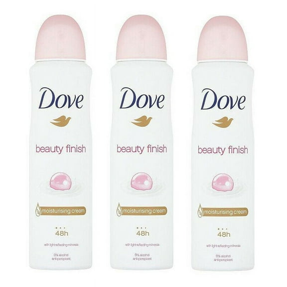 3 Pack Dove Beauty Finish Antiperspirant Deodorant Spray, 150ml each