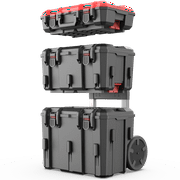 Hyper Tough Hyper Stack 3-Piece Modular Rolling Toolbox System, Black