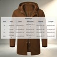 thumbnail image 3 of Ceisia Men's Solid Hooded Wool Blend Coat Zip Button Hybrid Windproof Long Sleeve Outerwear Gift, 3 of 9