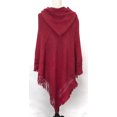 thumbnail image 2 of StylesILove Women Fringed Lace Up Hooded Poncho Pullover Cardigan Soft Wrap (Red), 2 of 2