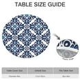 thumbnail image 6 of Spring Style Round Tablecloth with Elastic Fit and Floral Design, Reusable Water-Resistant Polyester, Fits 44-52 Inch Tables, 6 of 7