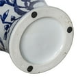thumbnail image 3 of A&B Home Blue and White Floral Pattern Porcelain Meiping Vase 8" x 8" x 13", 3 of 10
