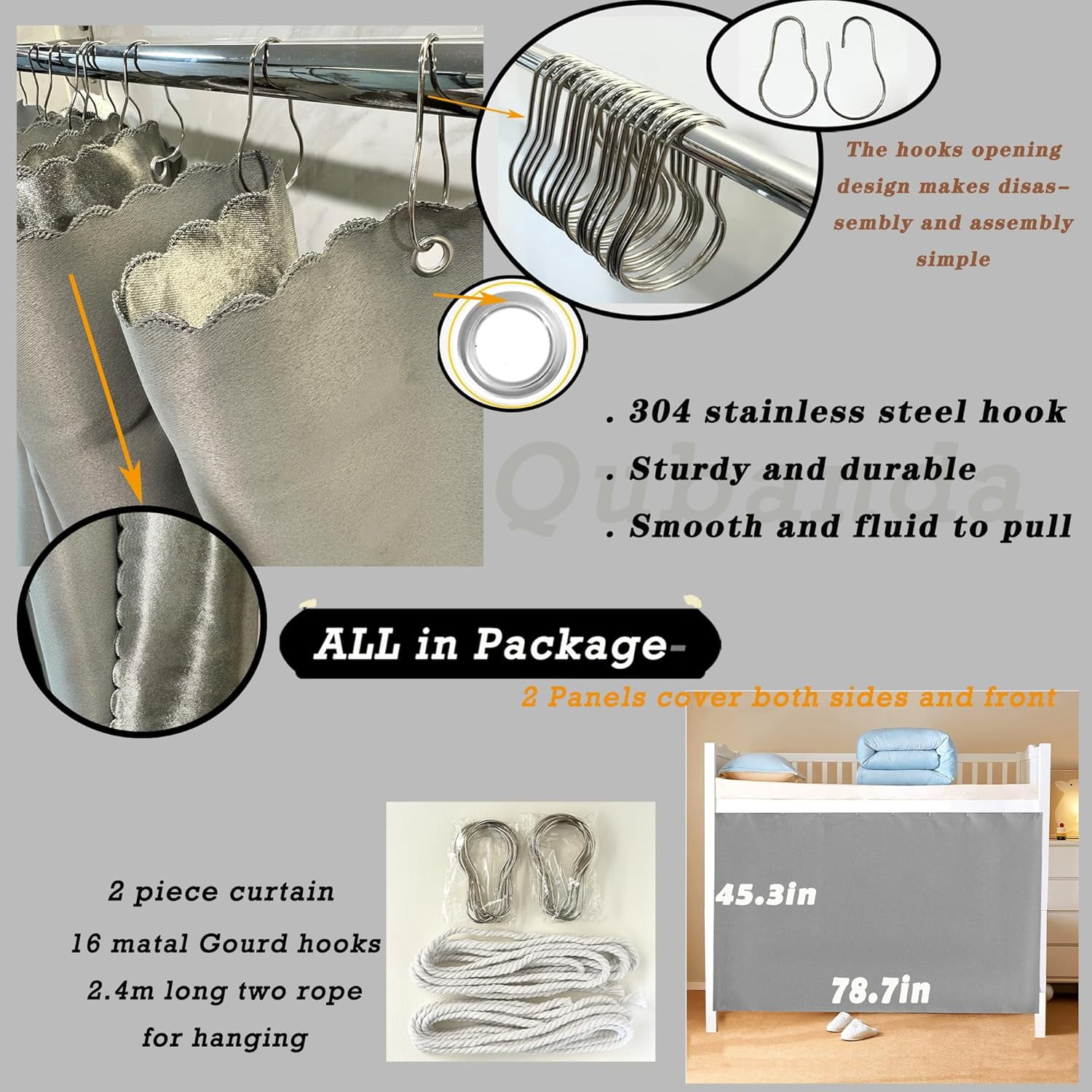 Dorm Home Bunk Nets Bed Curtains Cloth Bed Canopy Blackout College Students Shading Nets Breathable Single Sleeper