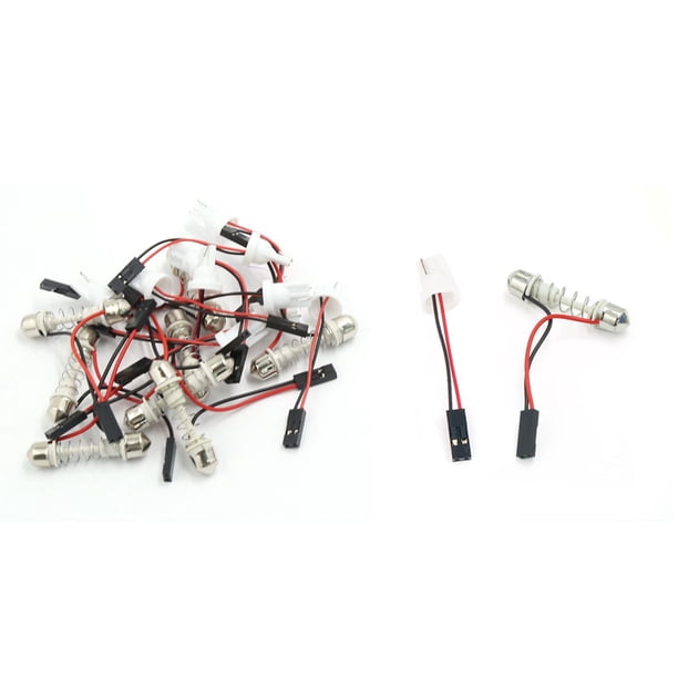 20Pcs Coche Luz de Techo 41mm Festón Adaptador Cableado Conector T10