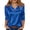 Blue, variant on 2026 Women's Mock Neck Reflective Satin Blouse Lightweight Comfort 3/4 Sleeve Top for Spring Summer Red XXL