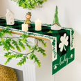 thumbnail image 6 of Black Green Buffalo Plaid Lucky Shamrock St. Patrick''s Day Table Runner, Seasonal Spring Holiday Kitchen Dining Table Decoration for Indoor Outdoor Home Party Decor 13 x 72 Inch, 6 of 6