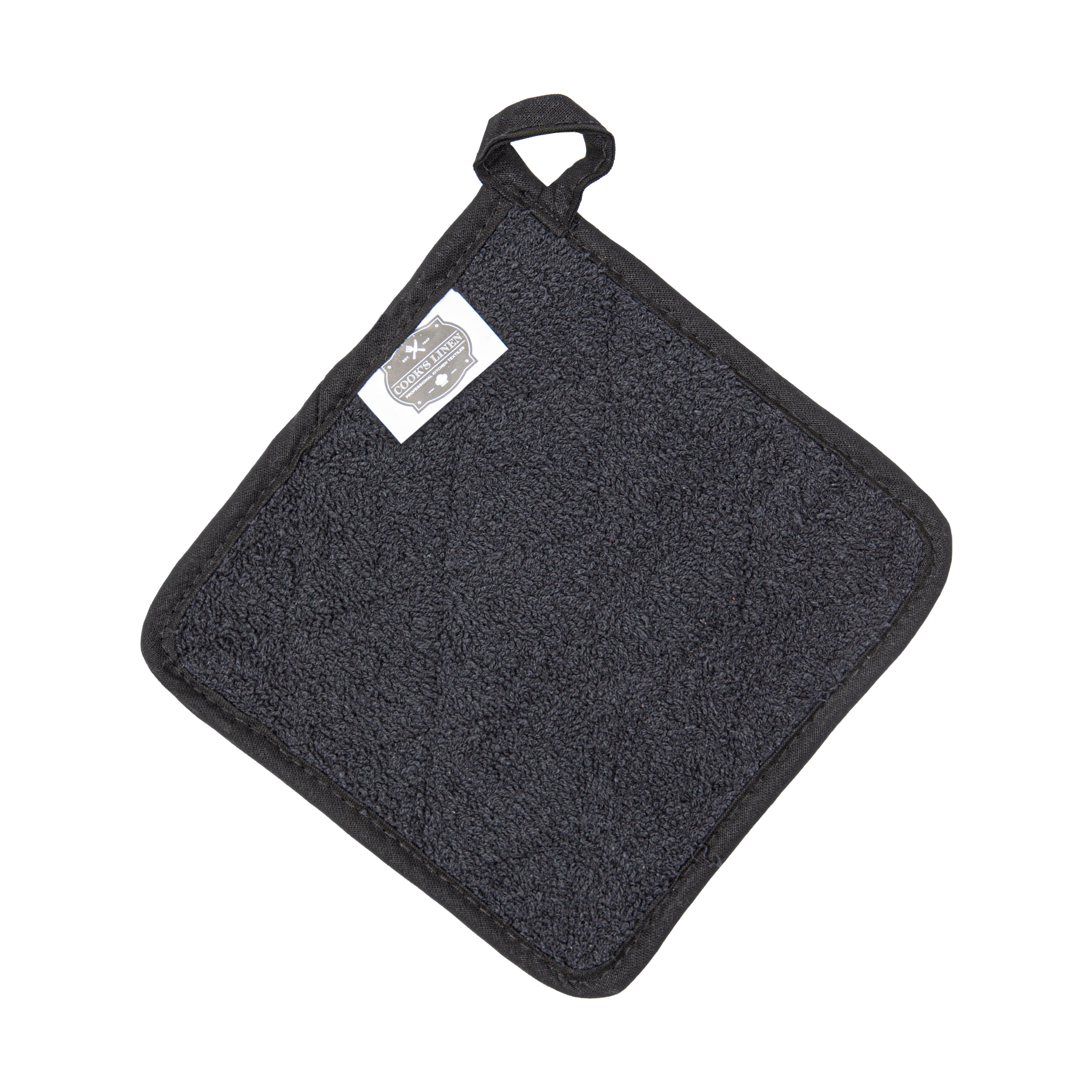 Arkwright Kitchen Pot Holders (Bulk Case of 144), 7"x7", 100% Cotton, Soft & Heat Resistant, Black