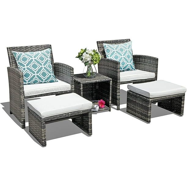 Wicker Patio Furniture Set Rattan, Modern Outdoor Furniture For Small Spaces