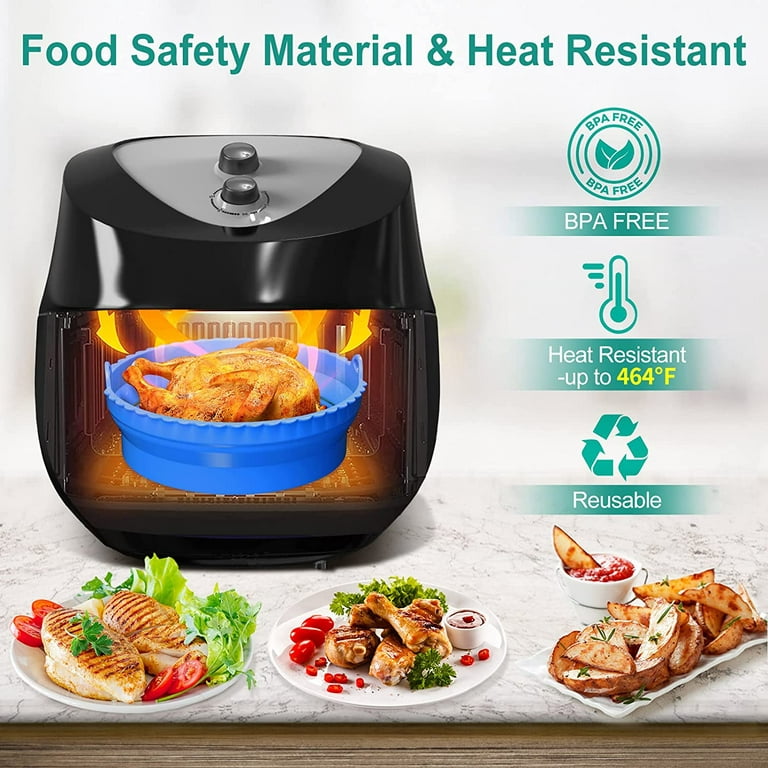 Round Reusable Foldable Bpa Free Airfryer Baking Molds NEW Air