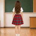 thumbnail image 7 of Grblisyd Uniform Skirts for Girls Casual Elastic Waist Plaid Skorts Quick-Drying Breathable A Line Back to School Skort, 7 of 7