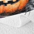 thumbnail image 5 of Erosebridal Spooky Jack O Lantern Twin Quilt Set, Cute Cat Bat Twin Coverlet Set for Boys Girls, Orange Black Lavender White, 2-Piece 1 Bedspread and 1 Pillowcase, 5 of 7