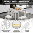 thumbnail image 6 of Costway 5 PCS Bar Table Set Square Dining Table & 4 PVC Leather Upholstered Bar Stools White, 6 of 10