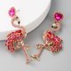 thumbnail image 4 of 1 par de pendientes en forma de flamenco, accesorios elegantes para las orejas, joyería informal, adorno para las orejas de fiesta para mujeres (rojo), 4 of 4