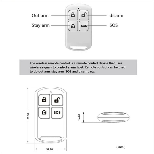 Control Remoto Inalámbrico de 433 MHz, Adecuado para la Seguridad Antirrobo del Hogar, Se Puede Equipar con una Variedad de Alarmas