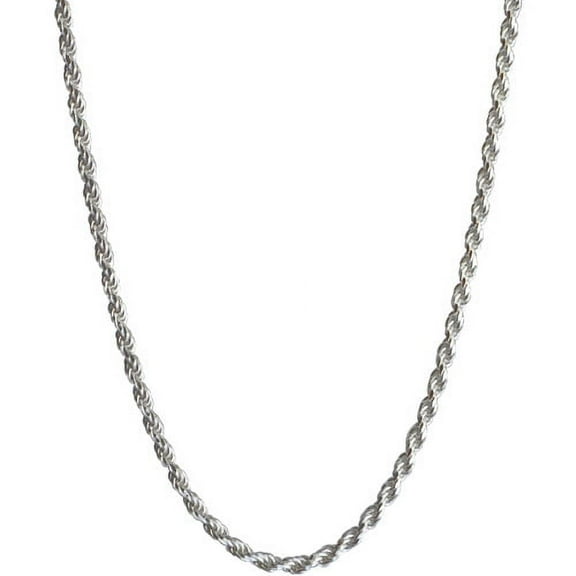 Women's Sterling Silver Basic Rope Necklace with Lobster Clasp