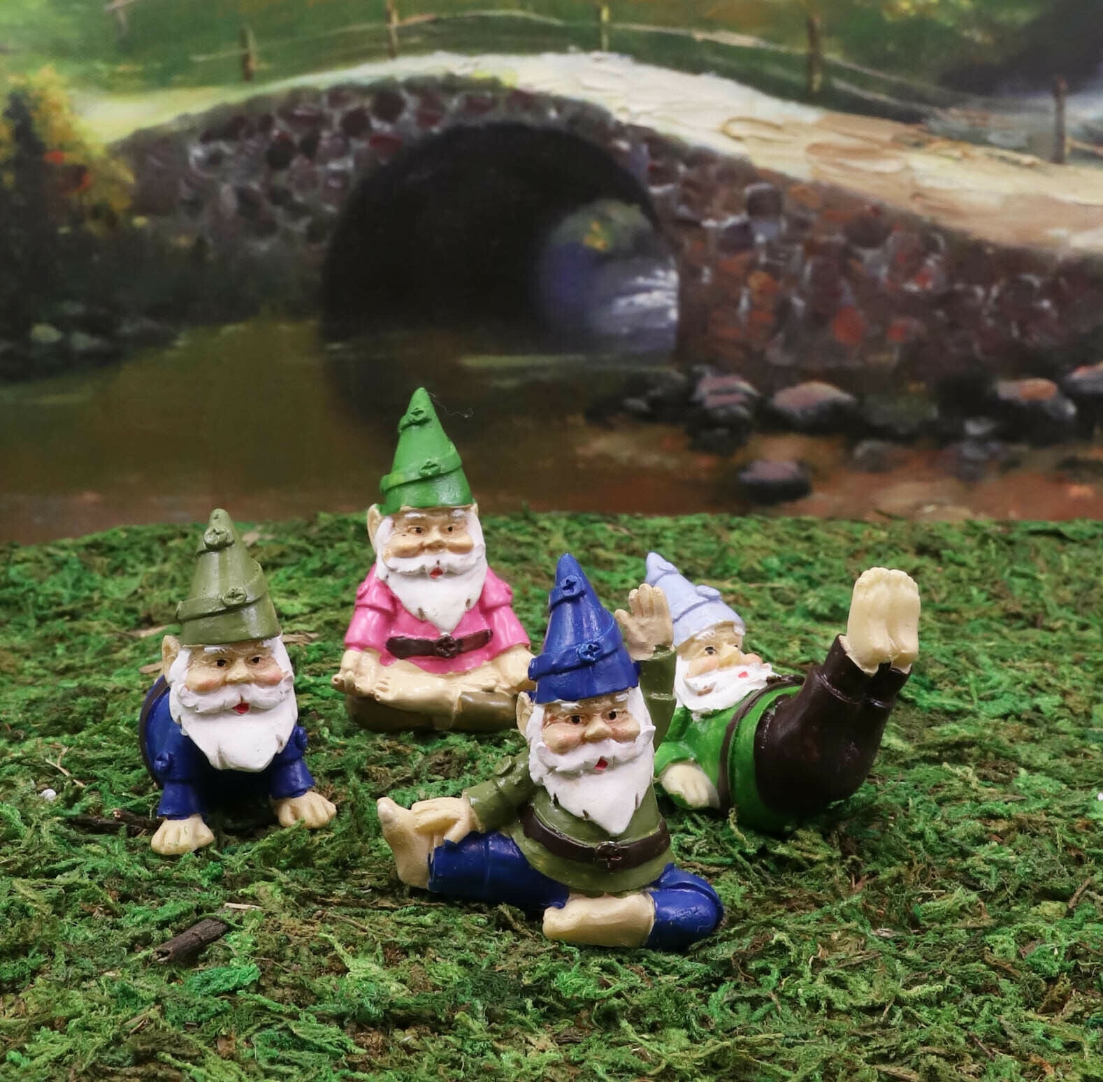 9.25" Resin Gnome set of 3 asst GE 2470680 Miniature Fairy Garden 