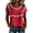 Red Tops, variant on YUGYXL Spring T-Shirts for Women Short Sleeve Crewneck Loose Fit Casual Summer Tops Lightweight Lace Patchwork Tee Red Tops S