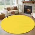thumbnail image 2 of Yellow Large Area Rugs for Bedroom Living Room, Soft Non Slip Carpet Bedside Rug, Pure Yellow Round Floor Cover Kitchen Accent Rug 7' for Dining Room/Office, 2 of 9
