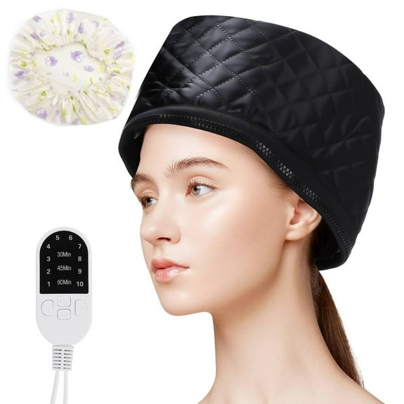Hair Heat Cap for Deep Conditioning,  Hair Steamer Cap for Natural Hair 10 Level Temp & 3 Time Setting Portable Electric Heat Hair Spa Cap for Home