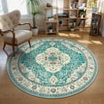 thumbnail image 4 of Wonnitar 4'Round Boho Tribal Rug,Soft Bedroom Round Area Rug Entryway Foyer Throw Mat Washable Non-Shedding Non-Slip Sofa Carpet for Nursery Living Dining Room, 4 of 8