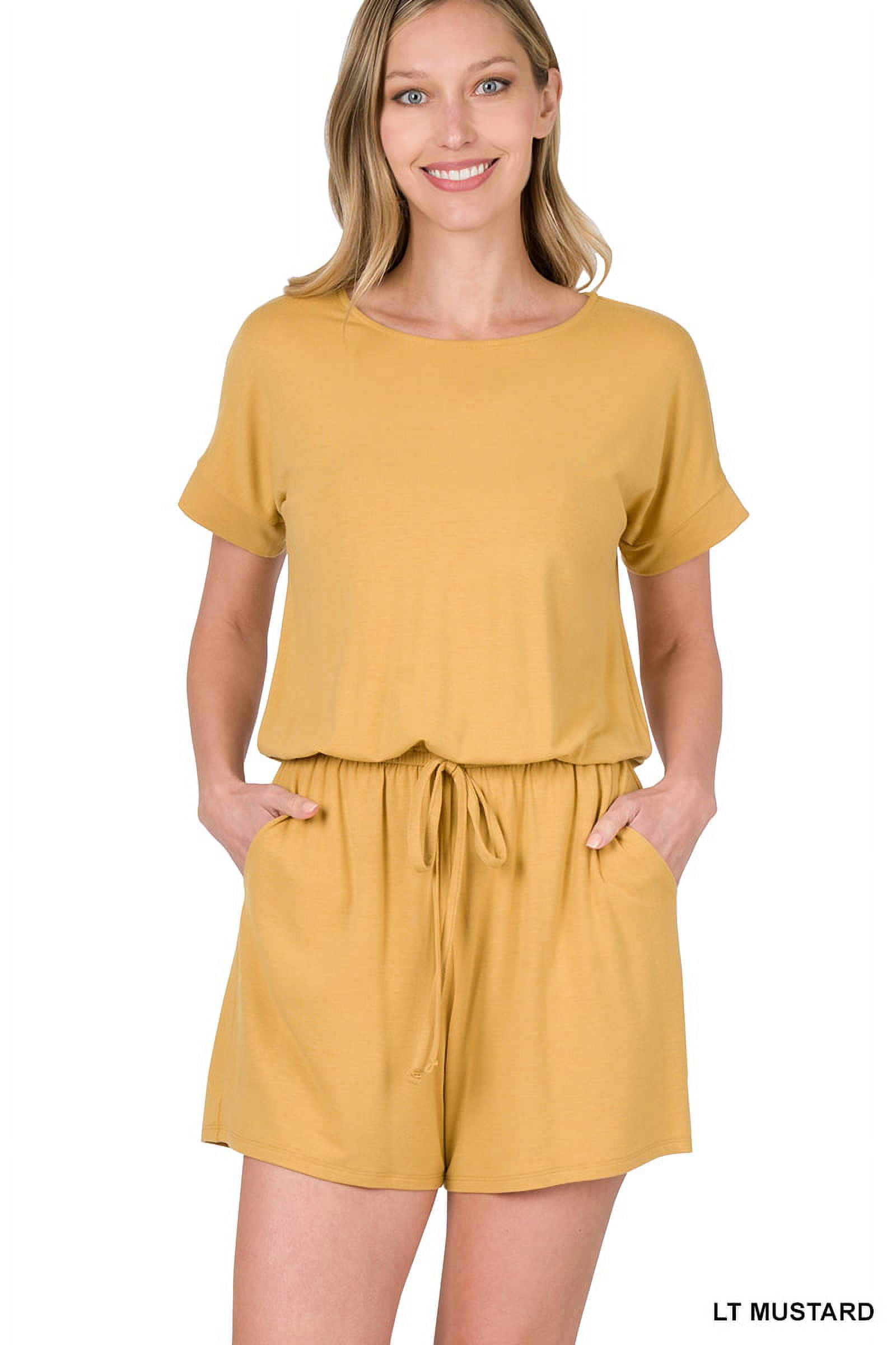 Zenana's Plus Size Short Sleeve Romper with Elastic Waist