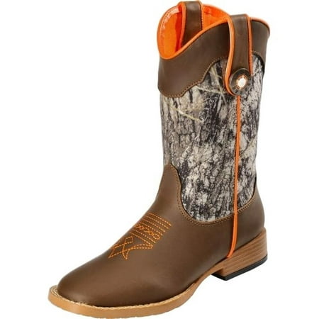 Double Barrel Western Boots Boys Buck Shot Cowboy Kids Brown