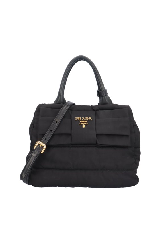 Pre-Owned Prada Shoulder Bag, Nylon 1BG005, Black, Women's , 2-Way