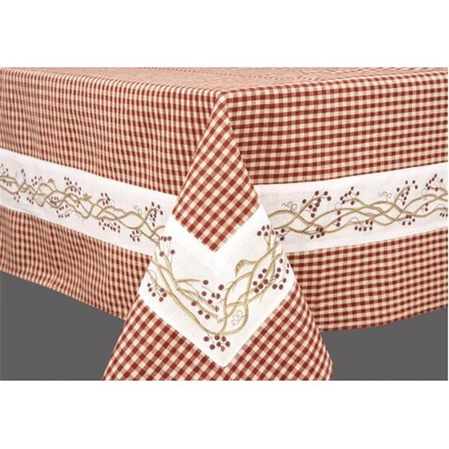 60 x 86 in. Oval Table Cloth, Berryvine Burgundy