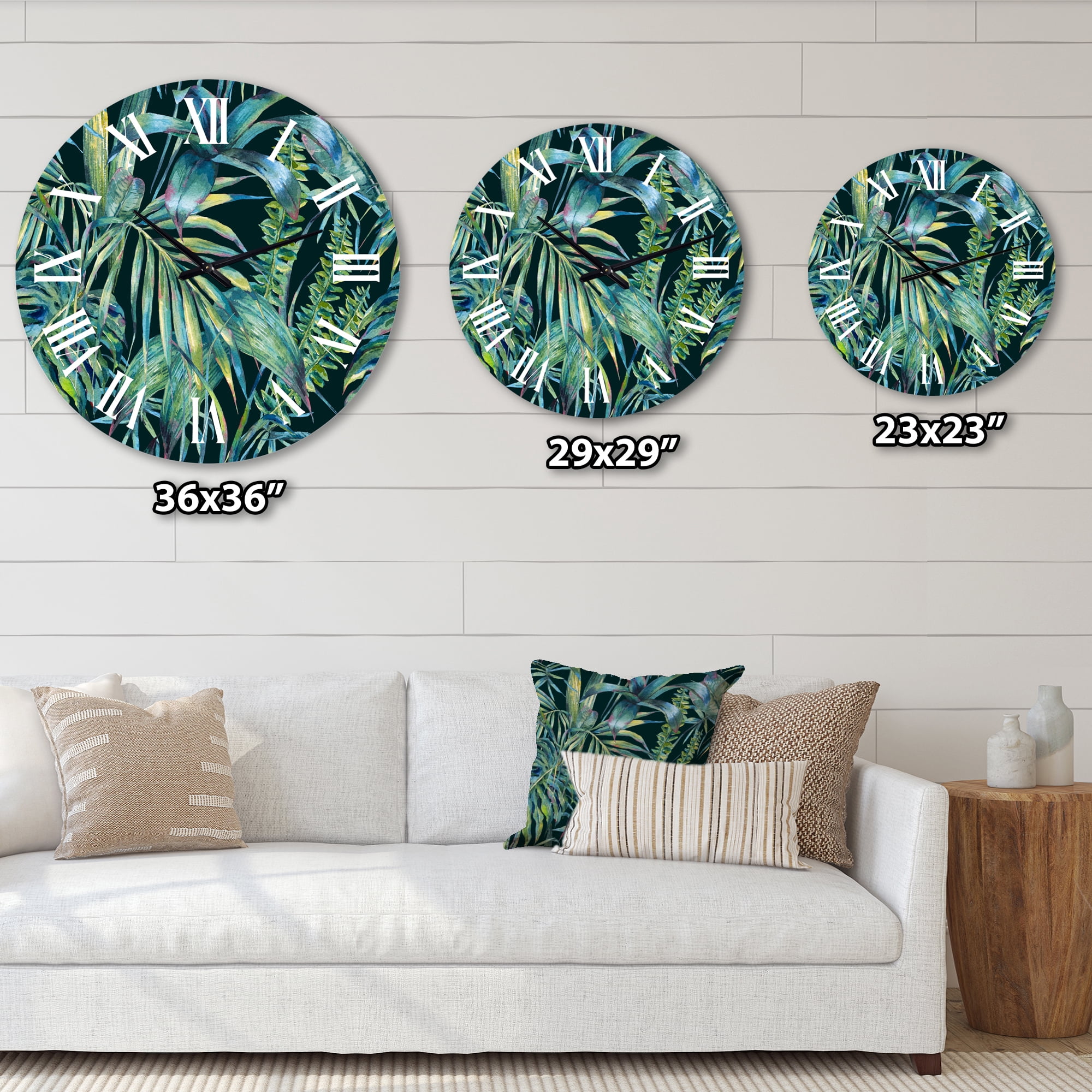 Designart 1 in Quartz Tropical Wall Clock