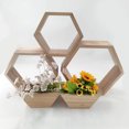 thumbnail image 1 of Wooden Hexagonal Wall Mounted Floating Shelves-  Decorative Shelving, 1 of 5