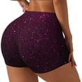 thumbnail image 2 of Kdxio Dark Purple Glitter Print Workout Shorts for Women Seamless Soft Smooth Gym Yoga Scrunch Active Shorts, 2 of 5