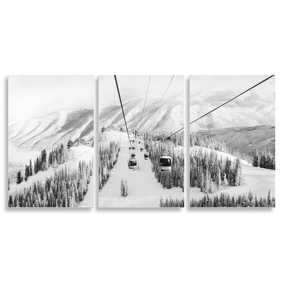 Stupell Indtries Snowy Ski Mountain Tops Landscape Gondola Ride Adventure,11 x 17,Design by Danita Delimont