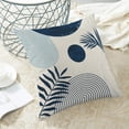 thumbnail image 4 of Boho Summer Outdoor Pillow Covers 18 x 18 Inch, Navy Blue Leaf Decor Throw Pillows for Couch Bed, Modern Abstract Plant Indoor Farmhouse Decorative Pillowcase Linen Cushion Cover Set of 2, 4 of 6