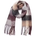 thumbnail image 1 of Large Chunky Plaid Scarf Coloured Checked Oversized Scarf Tassel Soft Fall Winter Thick Warm Shawl Women, 1 of 7