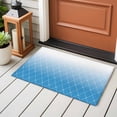 thumbnail image 4 of 2x3 Ft Entryway Area Rug, Blue Ombre Kitchen Rug Runner Washable Floor Mat, Modern Geometric Abstract Rhombus Striped Non Slip Indoor Door Mat Throw Carpet for Bathroom Living Room Bedroom, 4 of 8