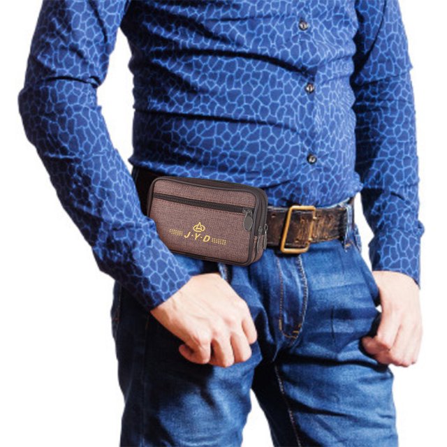 Bolsa Riñonera de lona para hombre, riñonera informal de negocios para teléfono, riñonera de viaje con cremallera Ndcxsfigh Para Estrenar