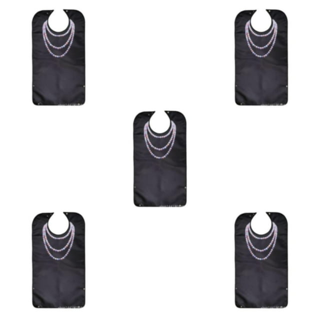 Guardoinrt Fabric Waterproof And Reusable Adult Bibs For Patients And Easy To Clean Women Christmas Dinner Bibs 5Set