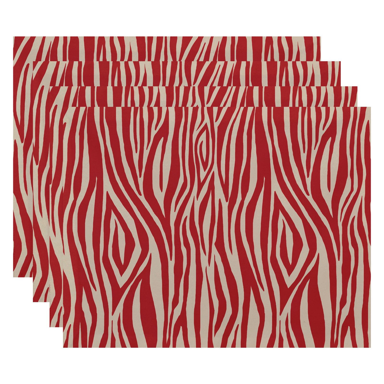 Simply Daisy 18" x 14" Wood Stripe Geometric Print Placemats, Set of 4