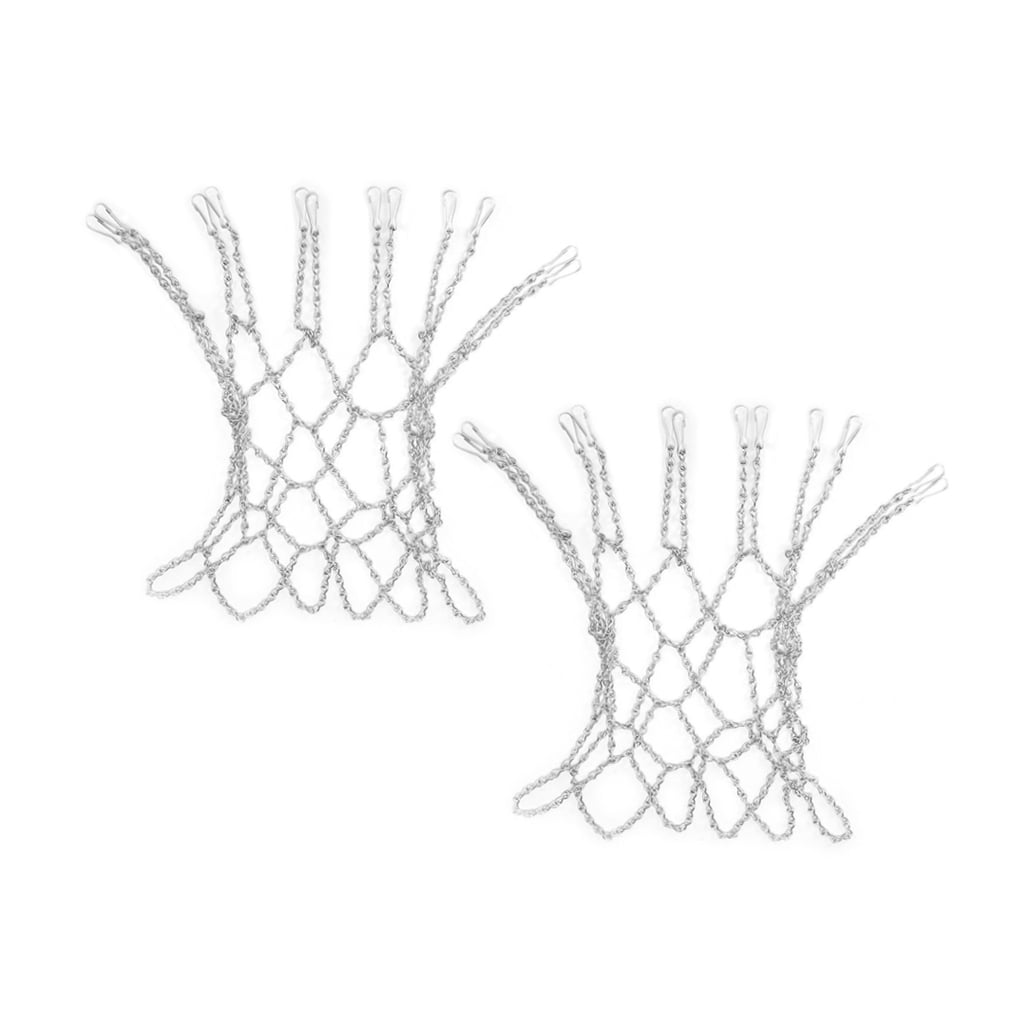LOLIPPYY 2-Pack Standard Size Heavy Duty Rust-Resistant Iron Chain Basketball Nets, Plated Replacement for Outdoor Courts