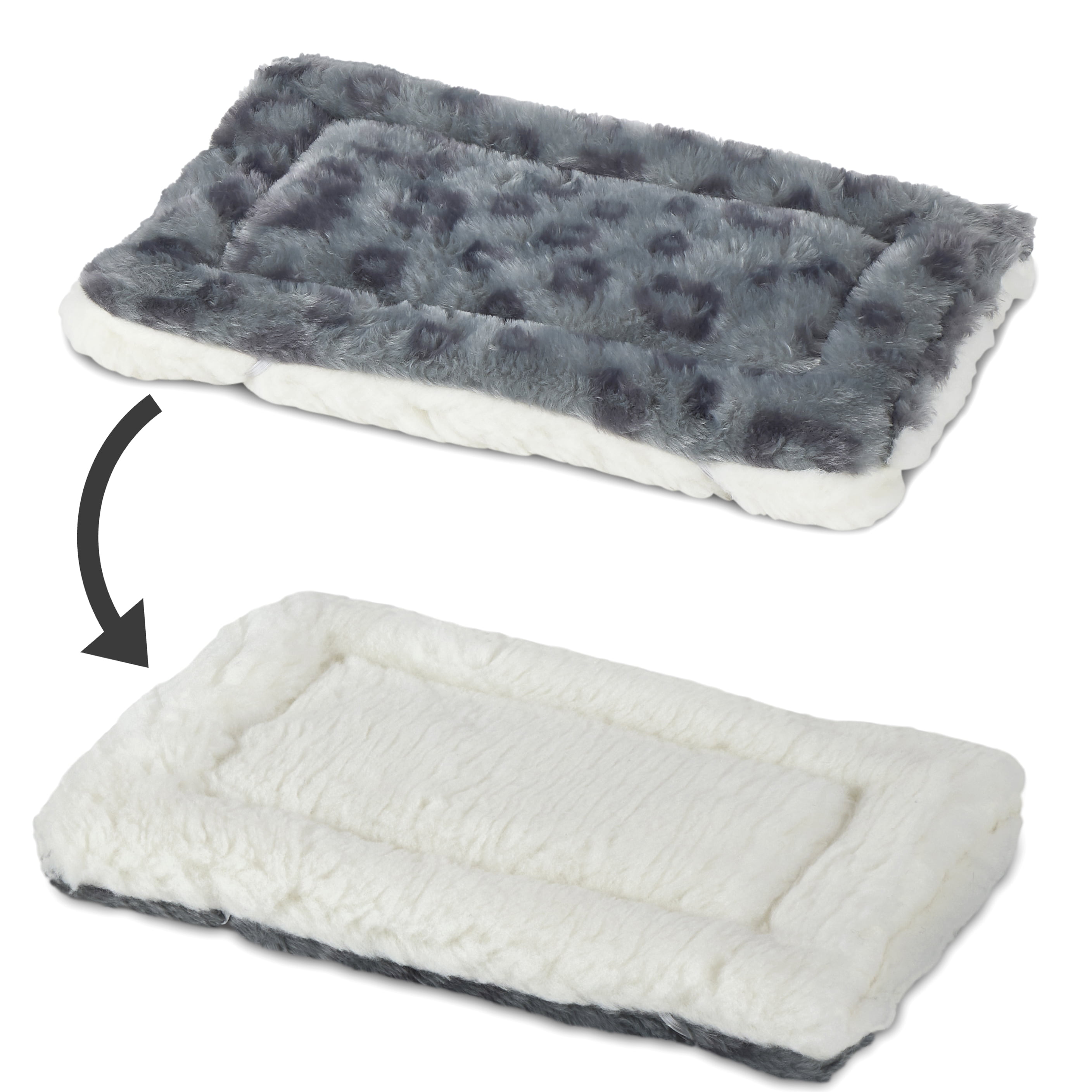 MidWest Homes for Pets 18inch Reversible Pet Bed; Great for Toy Dog Breeds; Spotted Gray