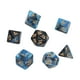 thumbnail image 5 of Cuatro juegos de tablero de enseñanza de matemáticas de dados poliédricos de plástico aprenden el color azul del cubo de dados poliédricos con números dorados transparentes, 5 of 10