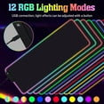 thumbnail image 6 of VEGCOO RGB Led Gaming Mouse Pad with Wrist Rest Gel Support, Mouse mat Extended for Computer PC Laptop, Waterproof Office Desktop Mat with Anti-Slip Base 31.5*11.8in (Black), 6 of 7