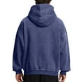 thumbnail image 3 of Fabrcox Long Sleeve Zip Up Oversized Mens Hoodies Fleece Lined Thermal Hooded Jacket Casual Comfortable Athletic Workout Hoodie Navy L, 3 of 4