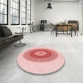 thumbnail image 4 of Ahgly Company Machine Washable Indoor Round Transitional Red Area Rugs, 6' Round, 4 of 7