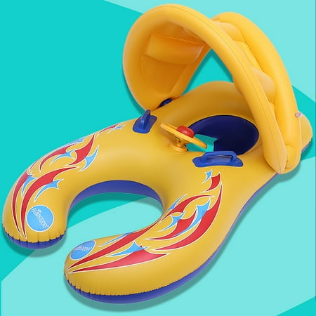 Puloru Inflatable swimming ring mother baby parent-child floating swimming boat
