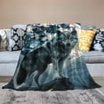 thumbnail image 2 of Chilfamy   Howling Wolf Blanket for Bed Moon Throw Blanket for Women, Men and Kids Super Soft Plush Wolf Blanket Throw Throw Plush Blanket Wolf Gifts White, 2 of 6