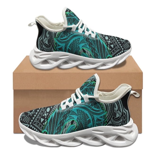 Zapatillas deportivas informales de verano y otoño para mujer, zapatillas deportivas para correr al aire libre, zapatillas deportivas con estampado de tótem de estilo polinesio.